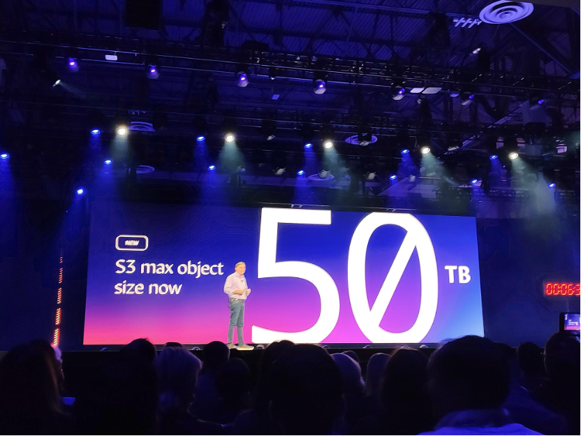 S3 物件大小上限：自 5 TB 大幅提升至 50 TB，達到 10 倍增長。