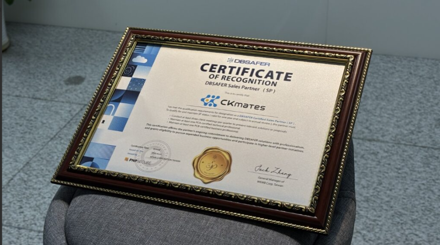圖/CKmates 榮獲 PNPSECURE 「最強璀璨經銷夥伴」獎項。