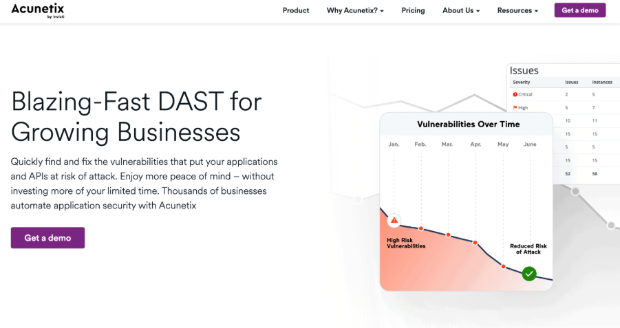 Acunetix 是由 Invicti 所開發的 Web 應用弱點掃描工具，專注於網站、Web 應用程式與 API 的安全測試